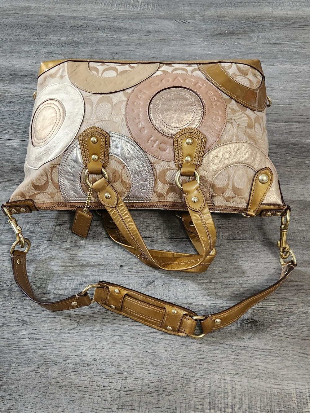 Y2K Coach Patchwork Ashley Satche Tote Bag - Picture 11 of 14